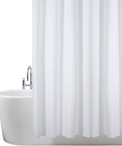 Shower Curtain for Bathroom - Mould and Mildew Resistant - Solid White, 180 x 200 cm (71 x 71 Inch) Water Repellant Fabric 100% Polyester