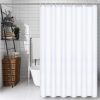 White Shower Curtain, Mould Proof and Mildew Resistant Washable Polyester Bathroom Curtains w/12pcs Hooks (71x79inch,180x200cm)