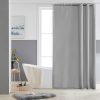 Grey Shower Curtain Mould Proof Resistant Waterproof Washable Polyester Fabric Bath Curtains with Weight Tape 8 Hooks for Wetroom 47x72 Inch 120x180cm.