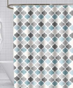 Shower Curtain Waterproof Mould Proof & Mildew Resistant Geometric Printed Pattern Bathroom Curtains with 12 hooks,180x180cm(72x72Inch)