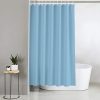 Plain Shower Curtains  100% Polyester Shower Curtain  Anti-Bacterial Surface Treatment Water Repellent Weighted Hem  180 X 180cm 12 Reinforced Eyelets With Hooks Included (Sky Blue)