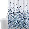 Shower Curtain for Bathroom - Mould and Mildew Resistant - Mosaic Blue, 180 x 200 cm (71 x 71 Inch)  Water Repellant Fabric  100% Polyester