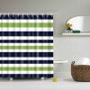 Boyouth Navy Blue,Green,White Stripe Pattern Digital Print Shower Curtains for Bathroom Decor,Polyester Waterproof Fabric Beach Bath Curtain with 12 Hooks,70x70 Inches,Multicolor