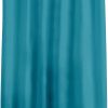 Shower Curtain with Hooks, Polyester, petrol, 180 x 200 cm
