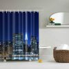 Boyouth Brightly Lit Metropolitan Night View Pattern Digital Print Shower Curtains for Bathroom Decor,Polyester Waterproof Fabric Bath Curtain with 12 Hooks,70x70 Inches,Multicolor