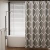 Shower Curtain - Grey Shower Curtain with 12 Shower Curtains Hooks, Quick-Drying Modern Elegant Design Polyester 180 x 180cm