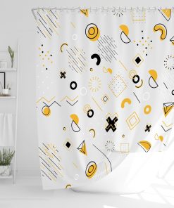 - Bathroom Shower Curtains Mould Proof Resistant 180x180cm  Waterproof Shower Curtain  Large Shower Curtain Anti Mould Shower Curtain  Wet Room Shower Curtain (Yellow Geometric)