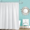 White Shower Curtain Mould Proof Resistant Waterproof Bathroom Curtains with 12 hooks Quick-Drying Weighted 180x180cm (71x71Inch) Polyester Shower Curtains for Bathroom Wet Room Tub