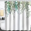 Floral Shower Curtain Waterproof Plant Bathroom Decoration Leaves Shower Curtain Washable Bathroom Curtain Decor Quick-Drying Shower Curtain for Bathroom with 12 Hooks 180x180cm (71"x71")