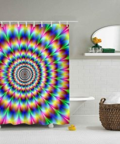 Boyouth 3D Colorful Geometries Pattern Digital Print Shower Curtains for Bathroom Decor,Polyester Waterproof Fabric Bath Curtain with 12 Hooks,70x70 Inches,Multicolor