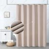 Linen Eyelet Shower Curtains Mildew Resistant Waterproof Washable, Weighted Hem Bathroom Shower Curtain with 12 White Bath curtain Hooks 180x180cm Taupe,Tan