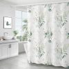 Shower Curtain Mould Proof Resistant Waterproof Green Leaf Bathroom Curtains with 12 hooks Quick-Drying Weighted 180x180cm (71x71Inch) Polyester Shower Curtains for Bathroom Wet Room Tub
