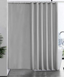 Shower Curtain Light Grey Waterproof Mould Proof Resistantand Bath Curtains 240x180cm Washable Polyester Fabric Extra Wide with Weight Tape for Wet Room 94x72 Inch.