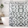 Shower Curtains Mould Proof Resistant EVA Washable Shower Curtain Anti-Mould Waterproof Shower Curtains with 12 Hooks for Wet Room, Bathroom, 180 x 180 cm (Triangular Diamond)
