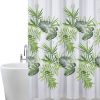 Shower Curtain for Bathroom - Mould and Mildew Resistant - Leaf Pattern - Palm Green, 180 x 180 cm (71 x 71 Inch)  Water Repellant Fabric  100% Polyester