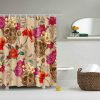 Boyouth Vintage Flowers and Skull Pattern Digital Print Shower Curtains for Bathroom Decor,Polyester Waterproof Fabric Bath Curtain with 12 Hooks,70x70 Inches,Multicolor