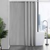Extra Long Shower Curtain with Hooks 100% Polyester Bathroom Shower Curtain Waterproof Grey 180x210cm 72x83 Inch.