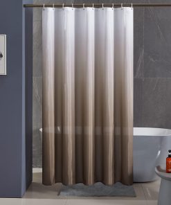 Shower Curtains for Bathroom Mould Proof Polyester Fabric Wetroom Bath Curtain Waterproof Washable with 8 Hooks White to Brown Narrow 47x78 Inch(120x200cm).