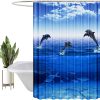 Shower Curtain Heavy Duty Polyester Fabric Waterproof Shower Curtain Liner, 3D Digital Painting Pattern for Shower Stall, Bathroom Curtains with 12 PCS Hooks (180x180cm, Ocean)