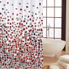 Polyester Fabric Shower Mould and Mildew Resistant Curtain 180 x 180 cm (71 x 71 Inch) Tiles Patterned (Choose Colour from Drop Down menu) (Red Mosaic, 1), Measures