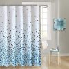 Shower Curtain Polyester Fabric Bathroom Curtain Mould & Mildew Resistant With 12 Curtain Hook Waterproof Bath Curtain 180 x 180cm Long Shower Curtain Liner Washable, Mosaic Blue