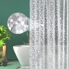 Narrow Shower Curtain, EVA Shower Curtains with Crystal Stone, Waterproof and Mildew Resistant Translucent Bathroom Shower Curtain - Small Shower Curtain- 36''W x 72'L/90 x 180cm