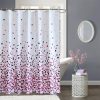 Shower Curtain Polyester Fabric Bathroom Curtain Mould & Mildew Resistant With 12 Curtain Hook Waterproof Bath Curtain 180 x 180cm Long Shower Curtain Liner Washable, Mosaic Black