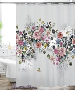Thicken Durable Polyester Blend Cloth Fabric Bathroom Curtain Colorful Bohemian Boho Floral Print Beautiful Bright Shower Curtain for Bathroom Decoration, 72"x72" (Season 10)