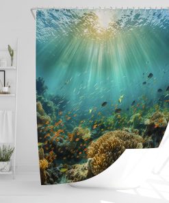 - Bathroom Shower Curtains Mould Proof Resistant 180x180cm  Waterproof Shower Curtain  Large Shower Curtain Anti Mould Shower Curtain  Wet Room Shower Curtain (Ocean Theme B)