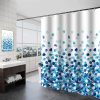 Shower Curtain Mould Proof Curtain Mildew Resistant Waterproof Shower Curtain 100% Polyester Curtain for Bathroom with 12 Hooks, 180 x 180 cm (Blue Petals)