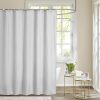 Shower Curtain Polyester Bathroom Curtain Mould & Mildew Resistant With 12 Curtain Hook Waterproof Bath Curtain 180 x 180cm Long Shower Curtain Liner Washable, White