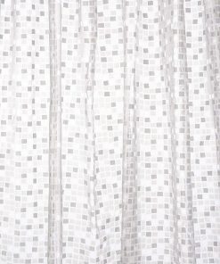 AE543440 Silver Mosaic Fully Waterproof PVC Shower Curtain, 1800 x 1800mm